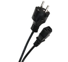 Кабель компьютер - розетка 220V <1.8м> (Европейский стандарт)  <TP021-1.8-BK> VCOM Telecom TP021-1.8-BK