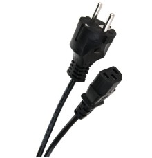 Кабель компьютер - розетка 220V <1.8м> (Европейский стандарт)  <TP021-1.8-BK> VCOM Telecom TP021-1.8-BK