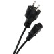 Кабель компьютер - розетка 220V <1.8м> (Европейский стандарт) <TP021-1.8-BK> VCOM Telecom TP021-1.8-BK