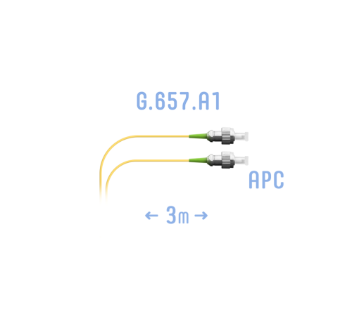 Шнур монтажный оптический FC/APC SM G.657.A1 3 метра