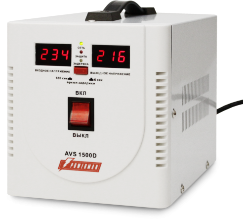 Стабилизатор POWERMAN AVS 1500D, ступенчатый регулятор, цифровые индикаторы уровней напряжения, 1500ВА, 140-260В, максимальный входной ток 10А, 2 евророзетки, IP-20, напольный, 200мм х 160мм х 190мм, 4 кг. POWERMAN AVS 1500D Стабилизатор POWERMAN AVS 1500D, ступенчатый регулятор, цифровые индикаторы уровней напряжения, 1500ВА, 140-260В, максимальный входной ток 10А, 2 евророзетки, IP-20, напольный, 200мм х 160мм х 190мм, 4 кг. POWERMAN AVS 1500D