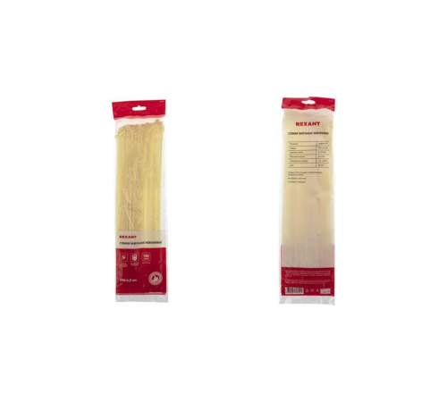 REXANT (07-0350) Хомут nylon 5.0 х 350 мм 100 шт белый REXANT (07-0350) Хомут nylon 5.0 х 350 мм 100 шт белый