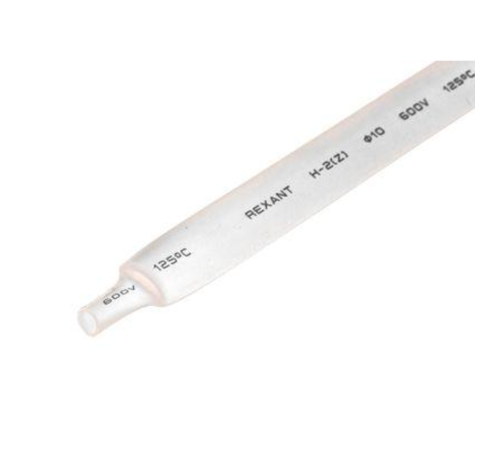 Трубка термоусадочная 10.0/5.0 1м бел. REXANT 21-0001