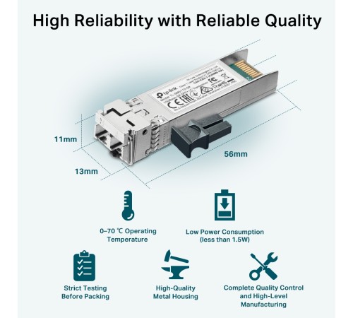 TP-Link SM5110-SR Трансивер SFP+, 10GBase-SR (Duplex LC), 850нм, многомод, до 300м