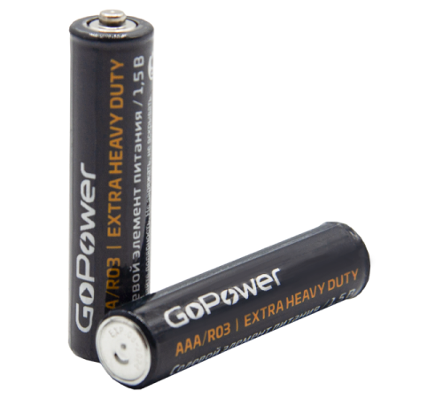 Батарейка GoPower R03 AAA BL4 Heavy Duty 1.5V (4/48/576) блистер (4 шт.) Батарейка GoPower R03 AAA (00-00015595)