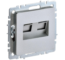 IEK BR-K20-1-K47 BRITE Роз. комп. 2-ая RJ45 кат.5E РК10-2-БрА алюм.