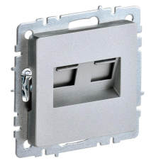 IEK BR-K20-1-K47 BRITE Роз. комп. 2-ая RJ45 кат.5E РК10-2-БрА алюм.