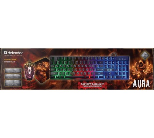 Defender Игровой набор Aura MKP-117 RU,Light [52117] {мышь+клавиатура+ковер}