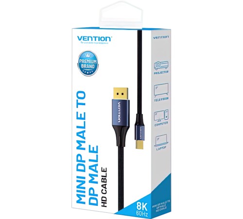 Кабель Vention DisplayPort v1.4 20M/Mini DP M - 1.5м Vention HCFLG Кабель Vention DisplayPort v1.4 20M/Mini DP M - 1.5м Vention HCFLG