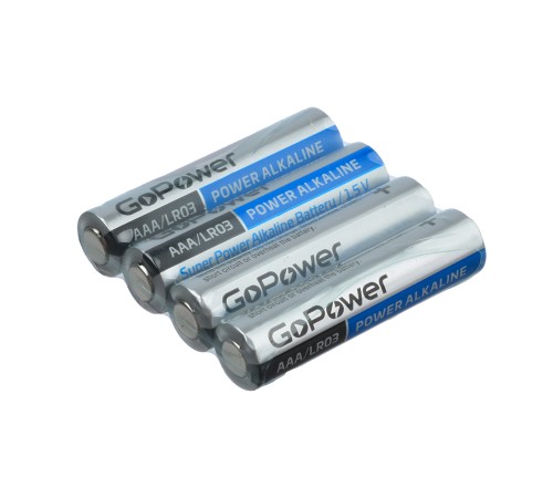 Батарейка GoPower LR03 AAA Shrink 4 Alkaline 1.5V (4/20/640) коробка (20 шт.) Батарейка GoPower LR03 AAA (00-00017749)