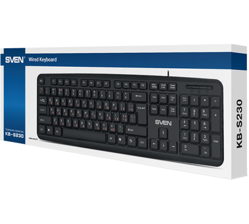 Клавиатура SVEN KB-S230 чёрная (104кл, каб. 2м) Sven SV-018399 Клавиатура SVEN KB-S230 чёрная (104кл, каб. 2м) Sven SV-018399
