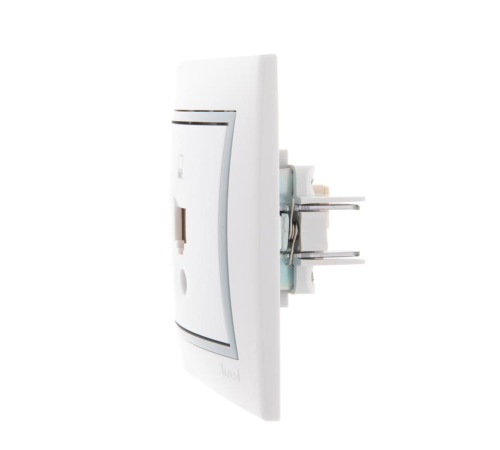 Розетка компьютерная 1-м СП Mira RJ45 бел./сер. LEZARD 701-0215-139