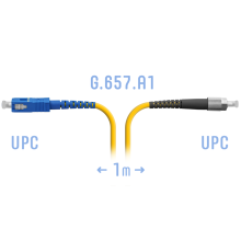 Патчкорд оптический FC/UPC-SC/UPC SM G.657.A1 1 метр