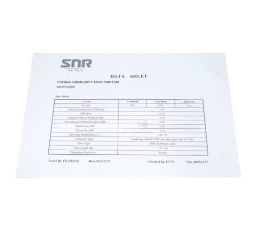 Модуль Add/Drop SNR-CWDM-10GR-OADM1-1490/1590