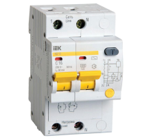 Выключатель автом. дифф. тока IEK АД12 MAD10-2-016-C-030 16A тип C 4.5kA 30мА AC 2П 230В 3мод белый (упак.:1шт)