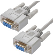 Greenconnect Кабель COM RS-232 порта соединительный 5 m GCR- DB9CF2F-5 m, 9F / 9F Premium, серый, пластиковый пакет Greenconnect COM(RS232) 9F - COM(RS232) 9F (GCR-DB9CF2F-5m)