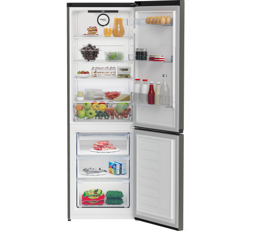 Холодильник Beko B3R0CNK362HG серый, двухкамерный, 220/100л, морозилка снизу No Frost