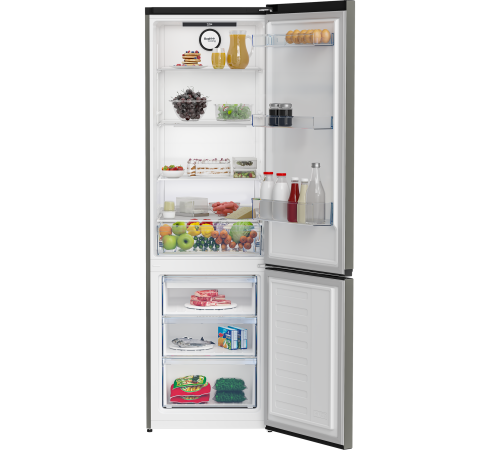 Холодильник Beko B3R0CNK402HG серый, двухкамерный, 257/100 л., морозилка снизу, No Frost