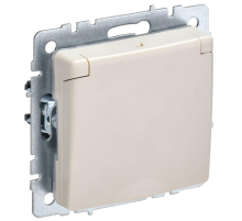IEK BR-R16-16-K10 BRITE Роз. с з/к/ш с кр. 16А IP20 РСбш10-3-БрКр беж.