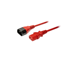 Кабель питания IEC320-C14/IEC320-C13, 220B, 10А, 1.8м, красный (для резервного питания)