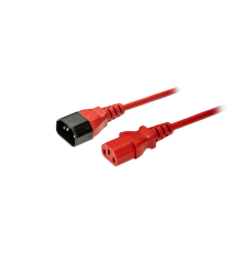 Кабель питания IEC320-C14/IEC320-C13, 220B, 10А, 1.8м, красный (для резервного питания)