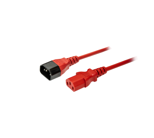 Кабель питания IEC320-C14/IEC320-C13, 220B, 10А, 1.8м, красный (для резервного питания)