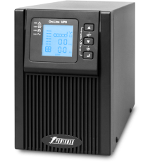 ИБП POWERMAN Online 1000, LCD, двойного преобразования, 1000ВА, 900Вт, 2 евророзетки с резервным питанием, USB, RS232, слот SNMP, разъем EPO, батарея 12В 9Ач 2 шт., 215 х 315 х 365 мм., 10.7 кг. (POWERMAN Online 1000)