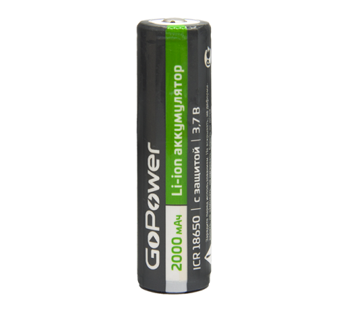 Аккумулятор Li-ion GoPower 18650 BL1 3.7V 2000mAh с защитой выс.конт. (1/6/120) Аккумулятор Li-ion GoPower 18650 с защитой с высоким контактом (00-00018353) Аккумулятор Li-ion GoPower 18650 BL1 3.7V 2000mAh с защитой выс.конт. (1/6/120) Аккумулятор Li-ion GoPower 18650 с защитой с высоким контактом (00-00018353)
