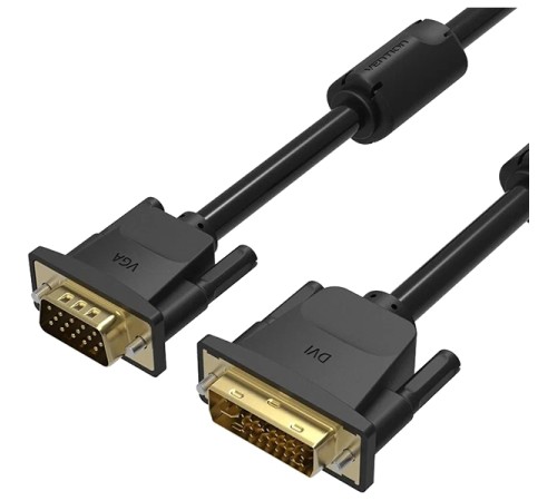Кабель Vention DVI-I Dual link 24+5M/VGA 15M с ферритовым фильтром - 3м. Кабель Vention DVI-I(m)/VGA(m) - 3 м (EACBI) Кабель Vention DVI-I Dual link 24+5M/VGA 15M с ферритовым фильтром - 3м. Кабель Vention DVI-I(m)/VGA(m) - 3 м (EACBI)