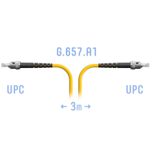 Патчкорд оптический ST/UPC SM G.657.A1 3 метра