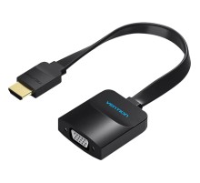Мультимедиа конвертер Vention HDMI > VGA + аудио, гибкий, плоский Мультимедиа конвертер Vention HDMI 19М/VGA F/mini Jack 3.5 mm F/micro USB 2.0 Type B F (ACKBB)