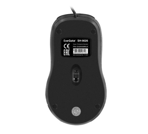 Exegate EX264099RUS Мышь Exegate SH-9026  <black, optical,  3btn/scroll, 1000dpi, USB>, Color box