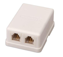 Rexant (03-0002) Розетка телефонная внешняя, 2 порта UTP, RJ-14 (6P4C), CAT 3