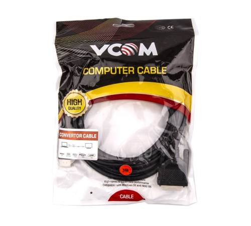 VCOM CG484GD-3M Кабель HDMI AM/DVI(24+1)M, 3м, CU, 1080P@60Hz, 2F, VCOM <CG484G-3M> VCOM CG484GD-3M Кабель HDMI AM/DVI(24+1)M, 3м, CU, 1080P@60Hz, 2F, VCOM <CG484G-3M>