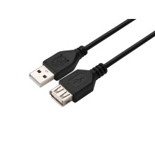 Кабель GoPower удлинитель USB2.0 (m)-USB (f) 1.5м ПВХ черный в пакете (1/200) GoPower 00-00029634