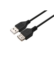 Кабель GoPower удлинитель USB2.0 (m)-USB (f) 1.5м ПВХ черный в пакете (1/200) GoPower 00-00029634
