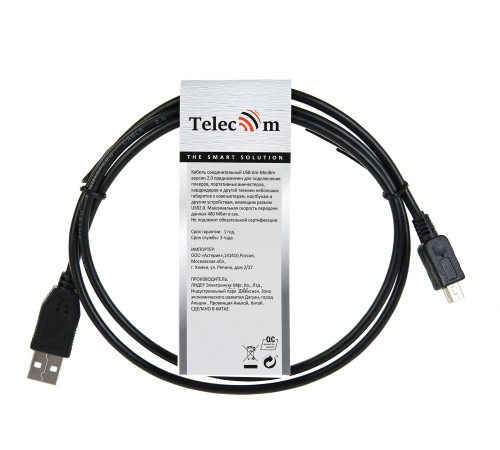 Кабель USB 2.0 A-->mini-B 5P (1м) черный TELECOM <TC6911BK-1.0M> VCOM Telecom USB 2.0 Type-AM - miniUSB 1м (TC6911BK-1.0M) Кабель USB 2.0 A-->mini-B 5P (1м) черный TELECOM <TC6911BK-1.0M> VCOM Telecom USB 2.0 Type-AM - miniUSB 1м (TC6911BK-1.0M)