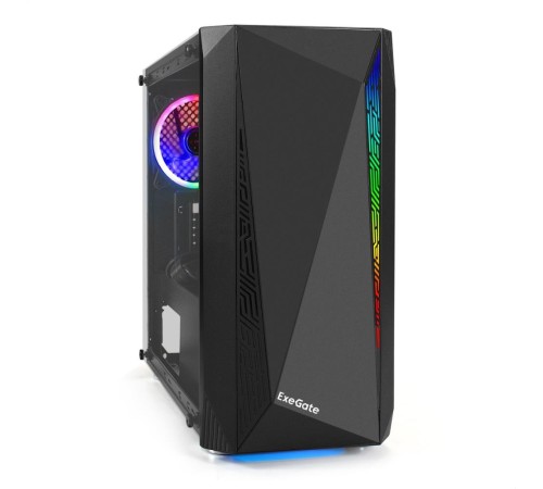 Exegate EX294384RUS Корпус Minitower ExeGate Mistery R2 (mATX, без БП, 2*USB+1*USB3.0, аудио, черный, 1 вент. 12см с RGB подсветкой и полоса на передней панели, боковая панель - закаленное стекло) Exegate EX294384RUS Корпус Minitower ExeGate Mistery R2 (mATX, без БП, 2*USB+1*USB3.0, аудио, черный, 1 вент. 12см с RGB подсветкой и полоса на передней панели, боковая панель - закаленное стекло)