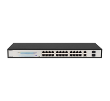 Управляемый гигабитный 24 портовый Web Smart PoE коммутатор POWERTONE PWS-TS24G-370R
