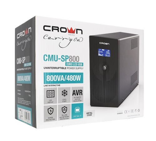 Источник бесперебойного питания Crown CMU-SP800EURO LCD