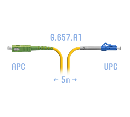 Патчкорд оптический LC/UPC-SC/APC SM G.657.A1 5 метров