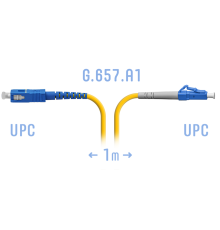 Патчкорд оптический LC/UPC-SC/UPC SM G.657.A1 1 метр