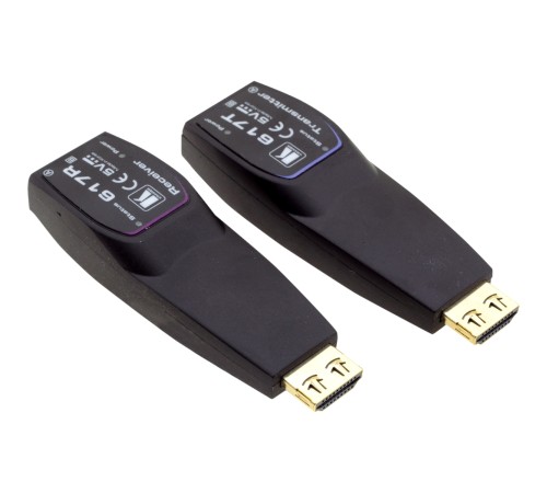 Передатчик и приемник сигнала HDMI по волоконно-оптическому кабелю; кабель 2LC, многомодовый ОМ3, до 200 м, поддержка 4К60 4:4:4 [94-0006150] Kramer 617R/T