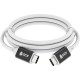 GCR Кабель USB 3.1 Type C-С, 2.0m белый, 100W/20V/5A, M/M, TPE, AL сase черный, белый ПВХ, экран, армированный Greenconnect GCR-50867