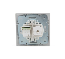 Розетка компьютерная + телефонная 2-м СП Mira RJ45 + RJ11 сер. метал. LEZARD 701-1010-143