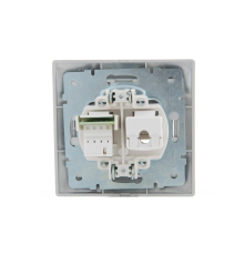 Розетка компьютерная + телефонная 2-м СП Mira RJ45 + RJ11 сер. метал. LEZARD 701-1010-143