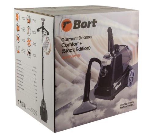 Bort Отпариватель для одежды Comfort + (Black Edition) {Мощность 2350 Вт; 1 бар; подача пара 70 г/мин; 105 °С; Емкость бачка 3 мл;} [93411294]