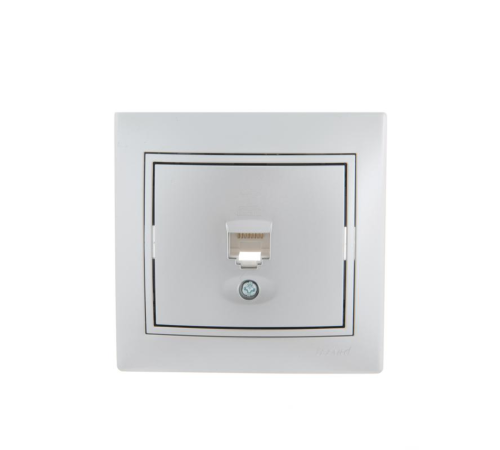 Розетка компьютерная 1-м СП Mira RJ45 сер. метал. LEZARD 701-1010-139