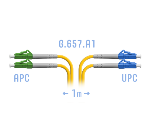 Патчкорд оптический LC/UPC-LC/APC SM G.657.A1 Duplex 1 метр