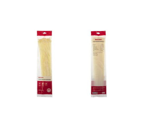 REXANT (07-0400) Хомут nylon 5.0 х 400 мм 100 шт белый REXANT (07-0400) Хомут nylon 5.0 х 400 мм 100 шт белый